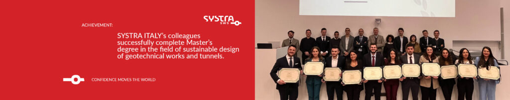 SYSTRA ITALY’s colleagues successfully complete Master’s degree in the field of sustainable design of geotechnical works and tunnels